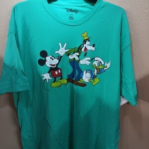Disney Men's Teal Classic Mickey, Goofy & Donald Graphic T-Shirt